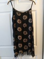 The Sun Sundress Black and Gold Free Size