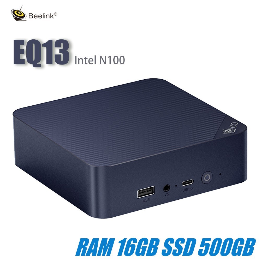 Beelink EQ13 Mini Pc Intel N100 16G DDR4 500G SSD N100 4K Dual 