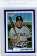 JOSH RUTLEDGE 2010 BOWMAN CHROME PURPLE REFRACTOR ROOKIE ROCKIES K3