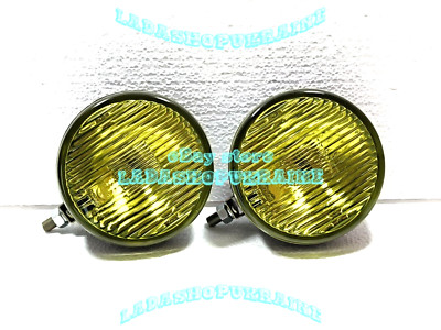 2x YELLOW FOG LAMP RARE SOVIET RETRO CAR LADA GAZ UAZ MOSKVICH faro antiniebla