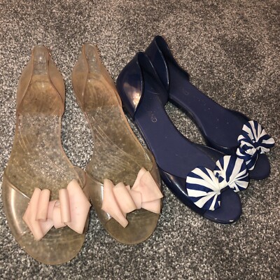 Bundle Of Flat Plastic Shoes River Island Blue Size 40 41 UK