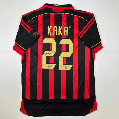 Autographed/Signed Ricardo Kaka AC Milan Black/Red Soccer Jersey