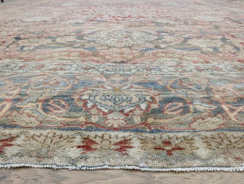 Turkish Oushak Rug, 12.2 x 14.9 ft, Rust Blue Living Room Carpet, Classic Decor - Picture 11 of 16