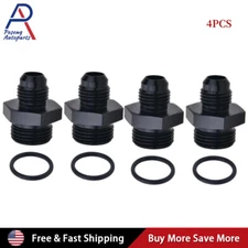 4 Pack ORB-8 O-ring Boss 8AN to AN6 6AN Male Adapter Fitting Black For Fuel Rail