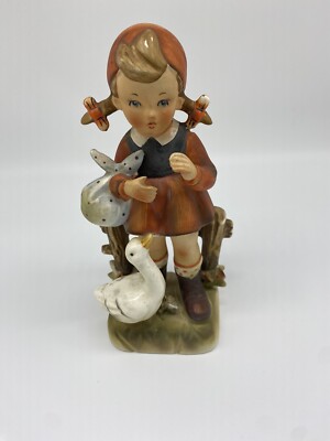 Vintage Arnart Creation Designed by Erich Stauffer #S8442 Girl with Goose