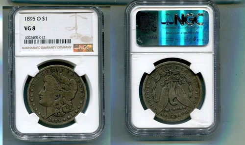 1895 O MORGAN SILVER DOLLAR NGC VG8 2950T