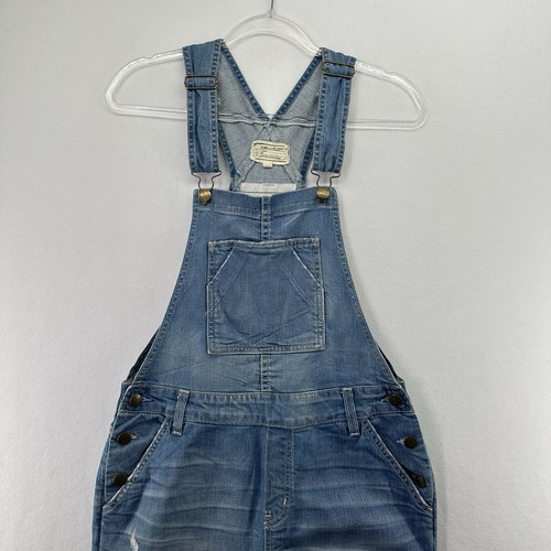 CURRENT/ELLIOTT The Charley Overalls Size 1 Denim Jeans Hilman Destroy - Picture 3 of 17