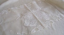 Vintage Heritage Lace 52" Table Runner, New Old Stock, Angels, Ecru