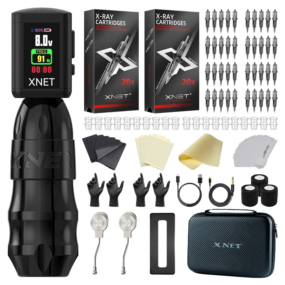 XNET Sita Wireless Tattoo Machine Powerful Brushless Motor OLED