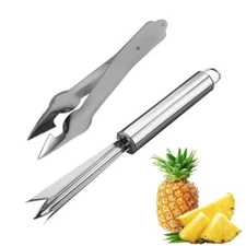 2x Stainless Steel Pineapple Peeler Remover Fruit Slicer Eye Cutter Kitchen Tool