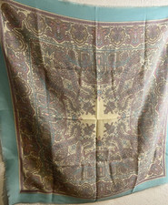Vintage Scarf The Specialty House Inc Made in Italy Multicolor Pastels 35x34"