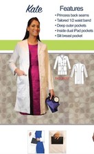 NEW Women's Lab coat 64 cotton, 33 tencel, 3 spandex, Silpure, Teflon 2XL