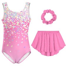 Leotards for Girls Gymnastics 6T 7T Ballet Leotard Outfits with Removable Ski...