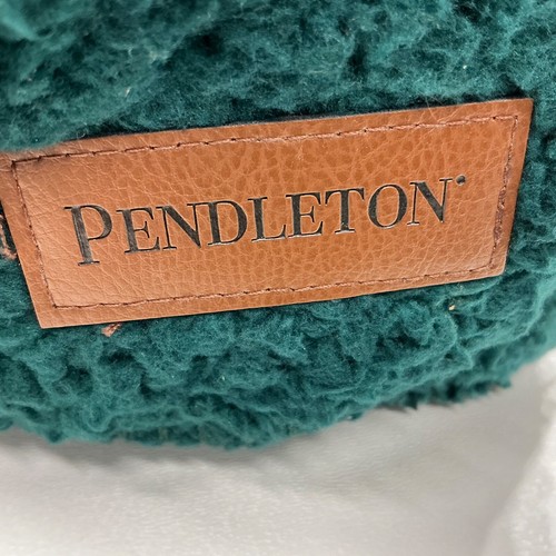 Pendleton Sherpa fleece blanket size Queen EVERGREEN STRIPE NEW blue green multi - Picture 2 of 3