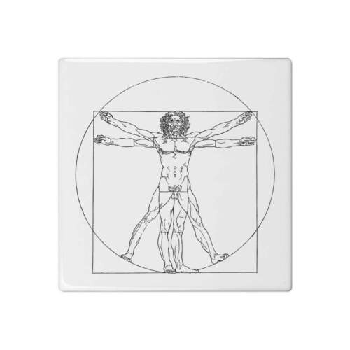 'Vitruvian Man' 108mm Square Ceramic Tile (TD00019242) - Afbeelding 1 van 4