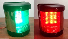 MARINE BOAT GREEN STARBOARD AND RED PORT SIDE LED NAVIGATION LIGHT
