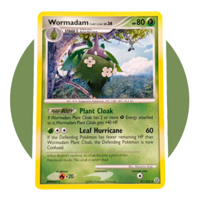Secret Wonders Pokemon Card (XX15): Wormadam Plant Cloak 41/132 | eBay