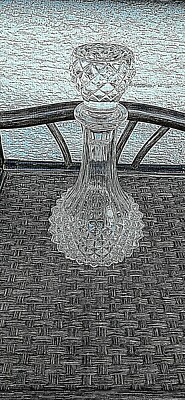 Alte Wunderschöne Eclat Diamax Glas Karaffe  France  Hand geschliffen 27 cm
