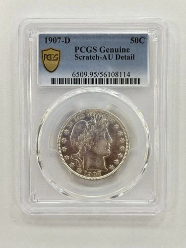 1907 D Barber 50C Half Dollar PCGS AU Details