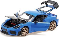 MINICHAMPS 1/18 Porsche Cayman GT4 RS 2024 Blue Weissach Package Diecast Model
