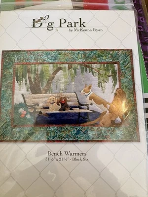 McKenna Ryan Bench Warmers Dog Park Block 2013 Pattern Bloodhound corgi New - Image 1 of 2