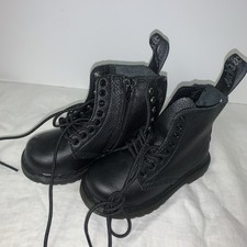 Dr. Martens Docs Toddler Sz 7 Little Kids Black Leather Combat Boots