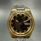 Seiko Automatic Watch Men 38mm Brown Dial Two Tone Daydate 7009-8079 Runs VTG