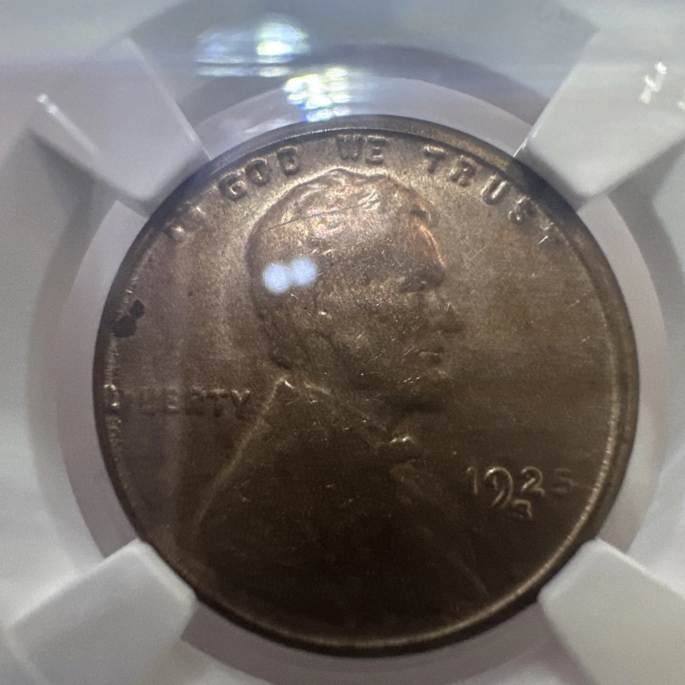 NGC MS-62 RB 1925-S Lincoln Cent, Predominantly Red w/ Large Die Cracks. - Image 4 of 4