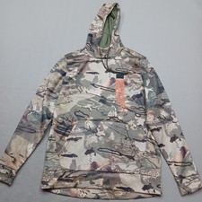 Under Armour Hoodie Mens Medium Camo UA Storm Hunting Pullover Sweatshirt Orange