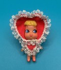 VTG 1968 LIDDLE KIDDLES LUVVY DUVVY VALENTINE HEART PIN MINI DOLL — photo 1