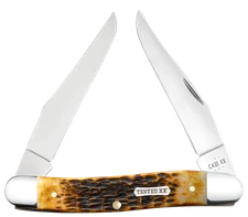 Case xx Knives Muskrat Jig Burnt Amber Bone 51395 Carbon Steel Pocket Knife