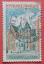 France 1973 - Le Clos Luce Da Vinci 1F - Yvert 1759 Oblitéré Used Stamp Castle
