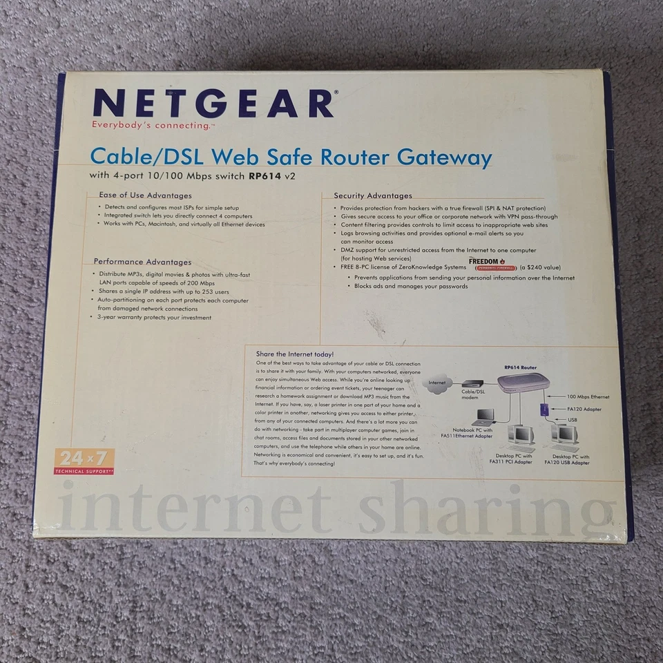 NETGEAR Cable DSL Web Safe Router Gateway RP614 4 Port 10/100 Mbps Switch - Image 4 of 4