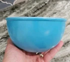 Vintage 6" USA Fire King Fire-King Small Blue Milk Glass Mixing Bowl 11 USA