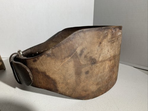 Paar Vintage BFS Leder Gewichthebergürtel Größe Large 34-45,5 - Bild 7 von 17