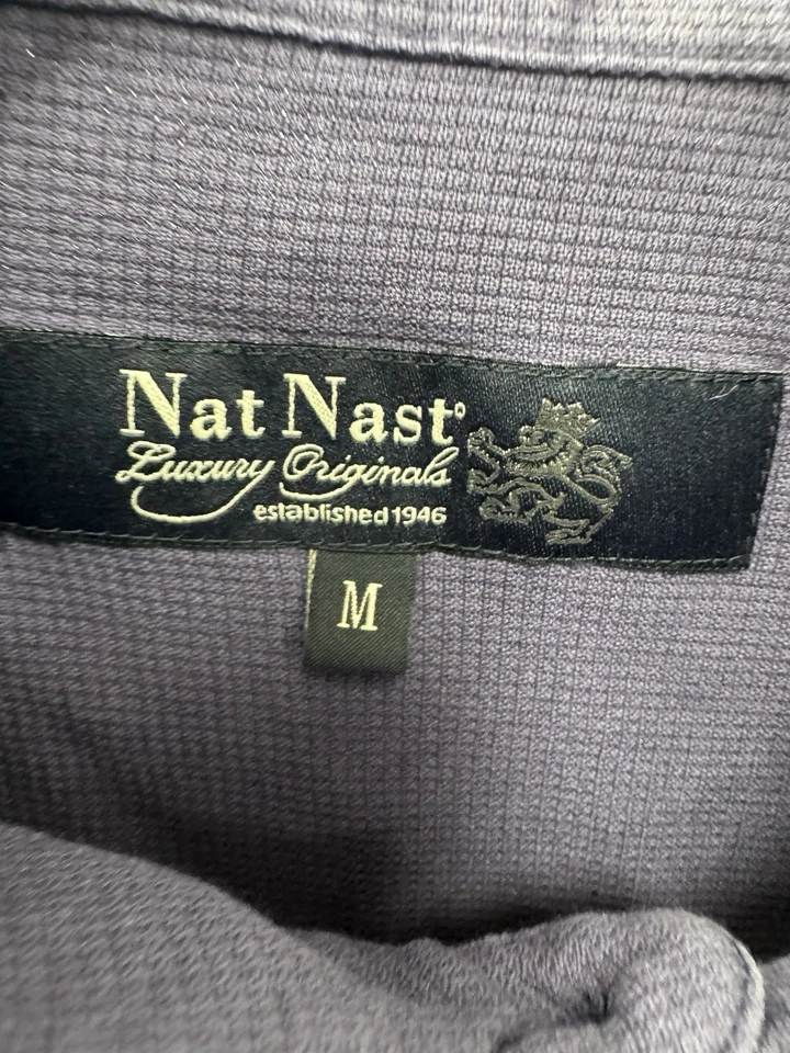 Nat Nast Shirt Men's M Purple Luxury Originals Long Sleeve Button Up Silk Blend - Image 2 of 4
