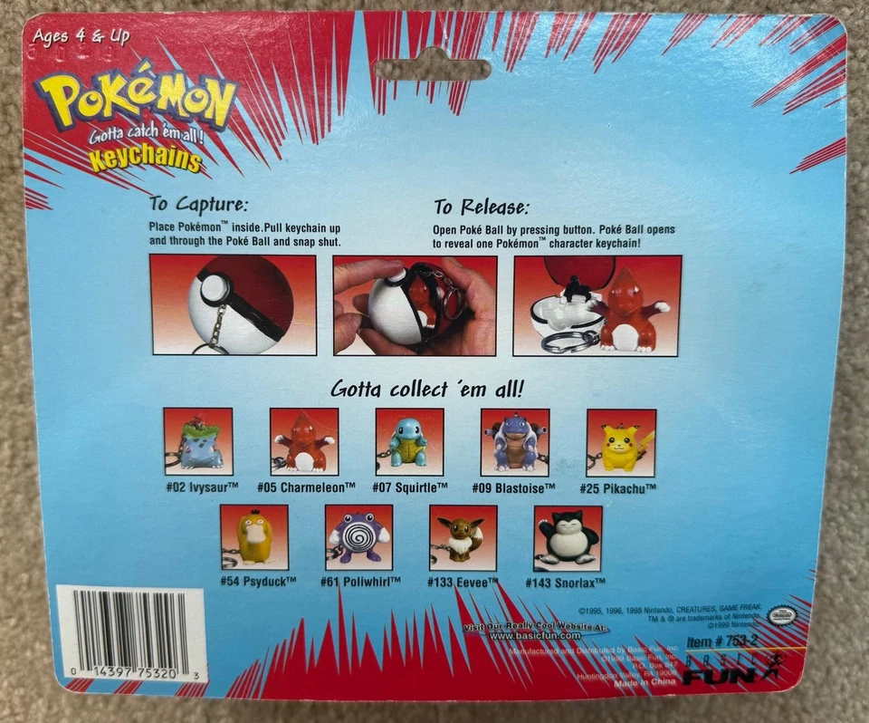 NEW, RARE, FACTORY SEALED 1999 MEWTWO + MEW POKéMON KB TOYS EXCLUSIVE KEYCHAINS - Image 2 of 2