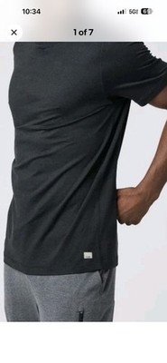 Vuori Ponto Performance T-Shirt  Gray  Short Sleeve V Neck  Stretch Sz 2XL