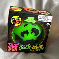 Nee Doh Jack-Glow Lantern Glow-in-the-Dark Squeeze Toy Green/Black Ages 3