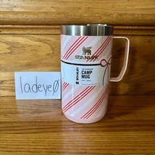 Stanley x Target 24 oz Everyday Camp Mug STRAWBERRY TWIST Pink Stripe Christmas
