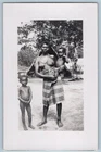 Suriname Postcard Marron Tribe Mother Carrying Child c1950's RPPC Photo
