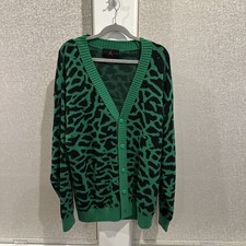 NIKE AIR JORDAN FLIGHT HERITAGE CARDIGAN SWEATER DV7573-310 GREEN CEMENT SZ L