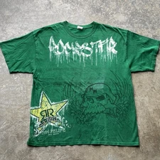 Vintage Metal Mulisha Rockstar Energy Tee Shirt Rare Men’s 2XL Cyber Y2K