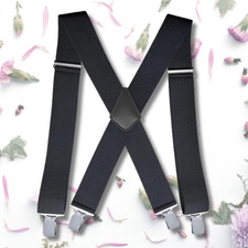 2Inch Men'S Heavy Duty Suspenders with Strong Clips Adjustable X-Back for Work J