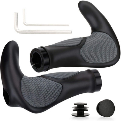 Bicycle Grips,Rubber Ergonomic Bicycle Handlebar Grips,Non-Slip Handlebar Grips