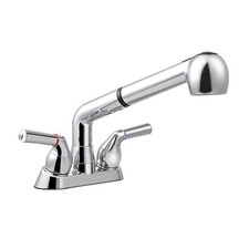 Utility Sink Faucet with Sprayer, Laundry Room Pull Out Chrome 
