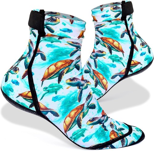 Neoprene Beach Socks - Water and Sand for Men XX-Large, Sea Turtle