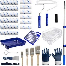 28 PCS PaintRoller Kit with Extension Pole,4"and 9"Paint Roller,Including Gloves