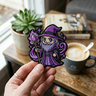 Wizard Embroidered Patch Magic Sorcerer Fantasy Iron On Badge