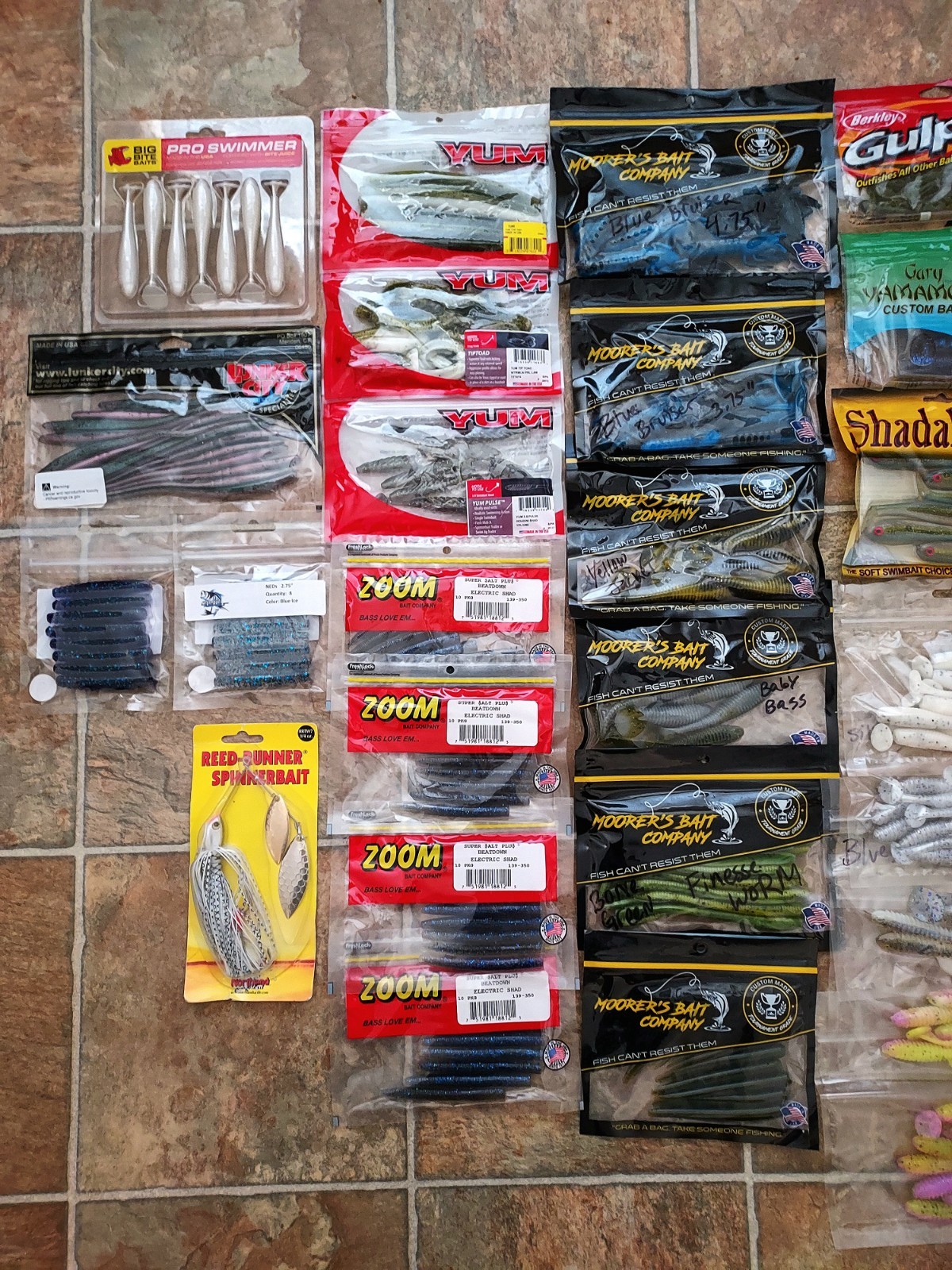 75 Bass Fishing Lures Lot Soft Plastics Baits Zoom Berkley Gulp Yum Senko Gary  - Image 2
